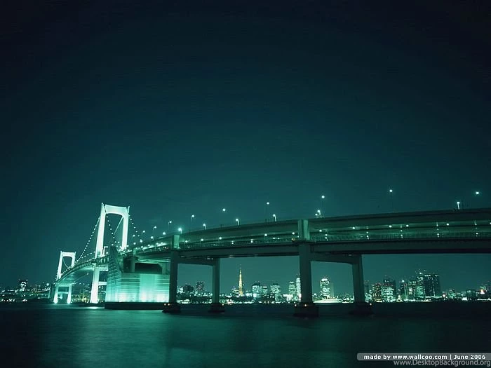 Rainbow Bridge At Night Tokyo Bay Rainbow Bridge Wallpaper16 ...