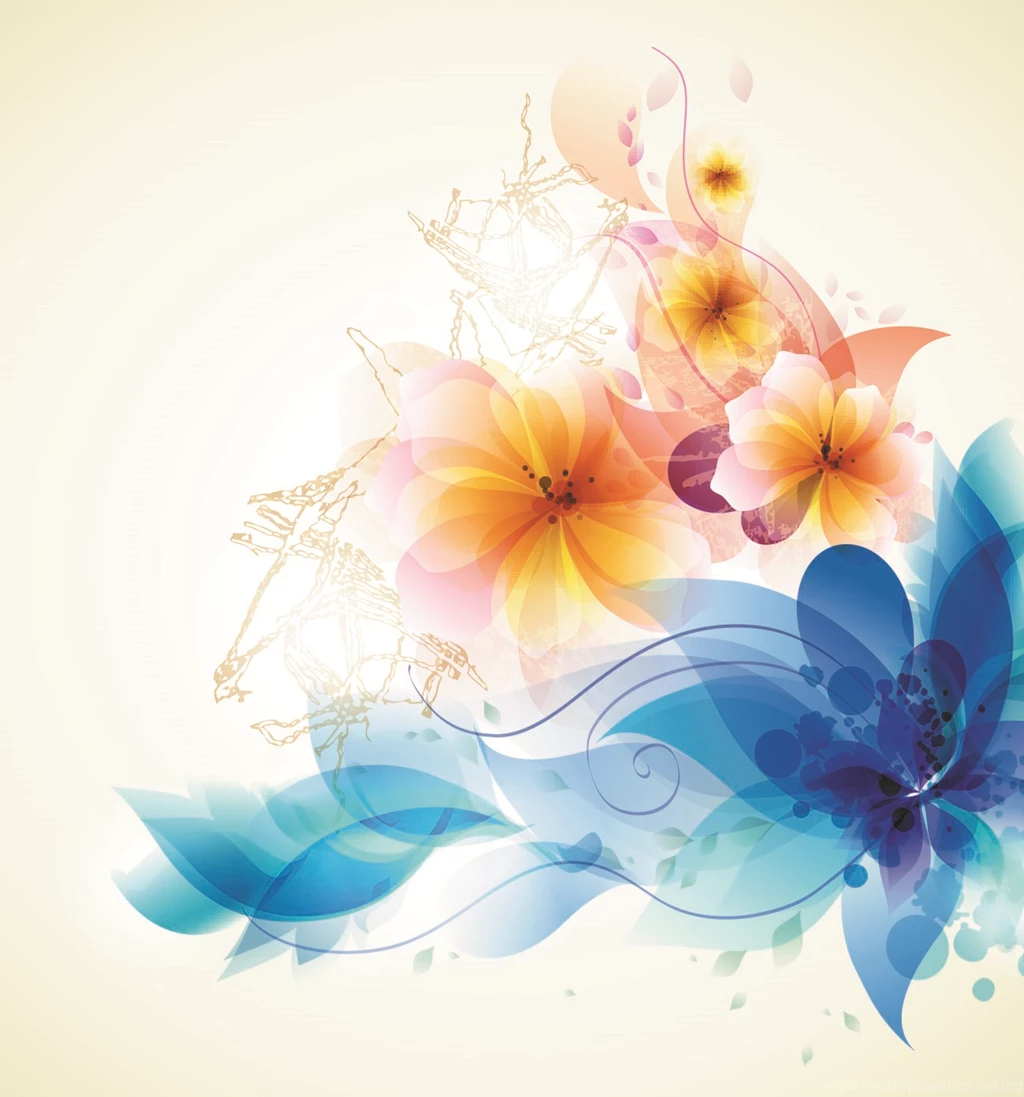 Romantic Flower Backgrounds 01 Vector Free Vector / 4Vector