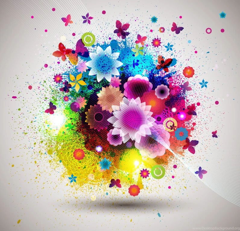 Abstract Flower Backgrounds Vector 2