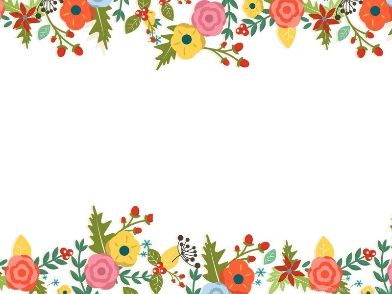 Cute Floral Powerpoint Templates Border & Frames, Flowers, Green ...