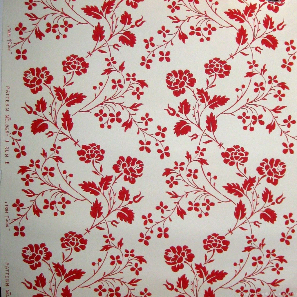 Reserved For Lore Floral Red On Cream Wallpapers By VintageHaven