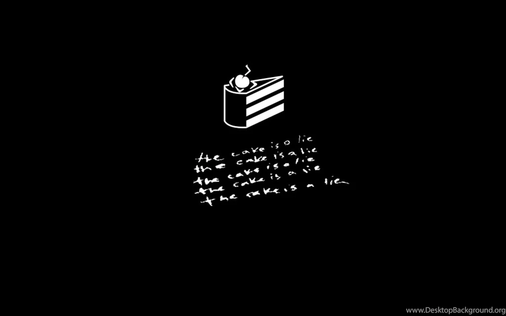 Portal Black And White Minimalistic Text The Cake Is A Lie ...