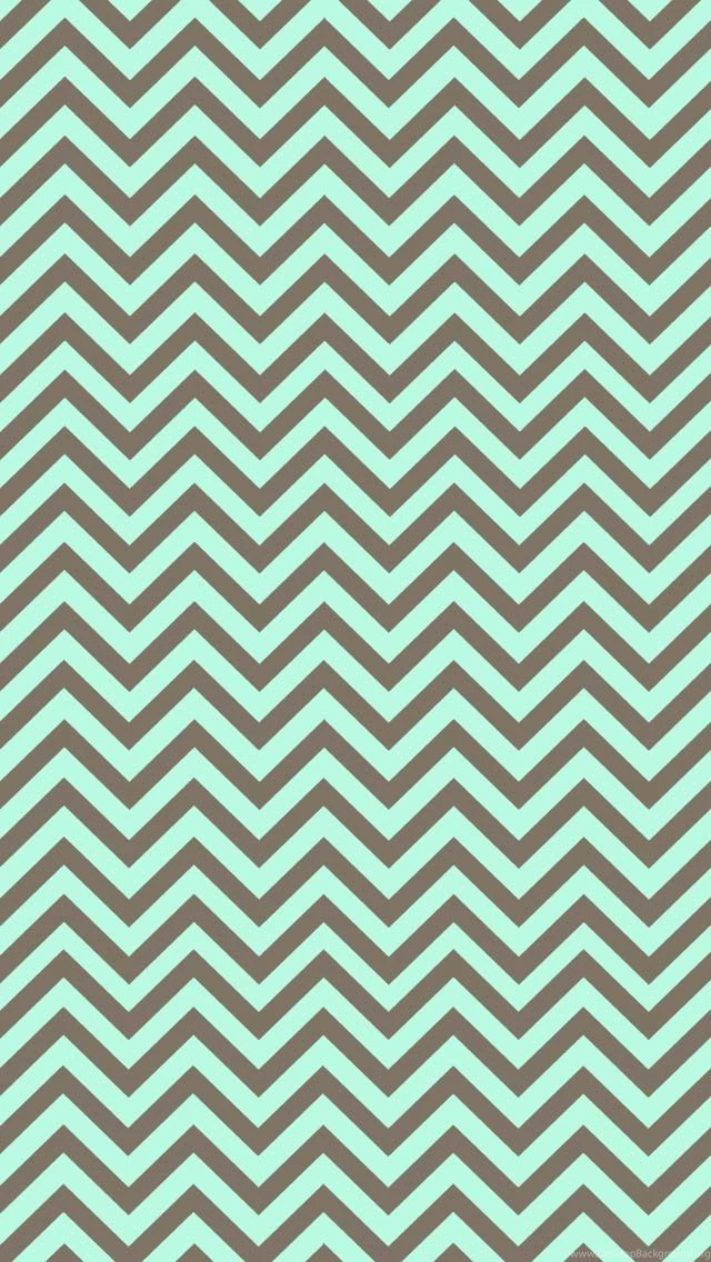 Mint & Brown Chevron iPhone Wallpapers