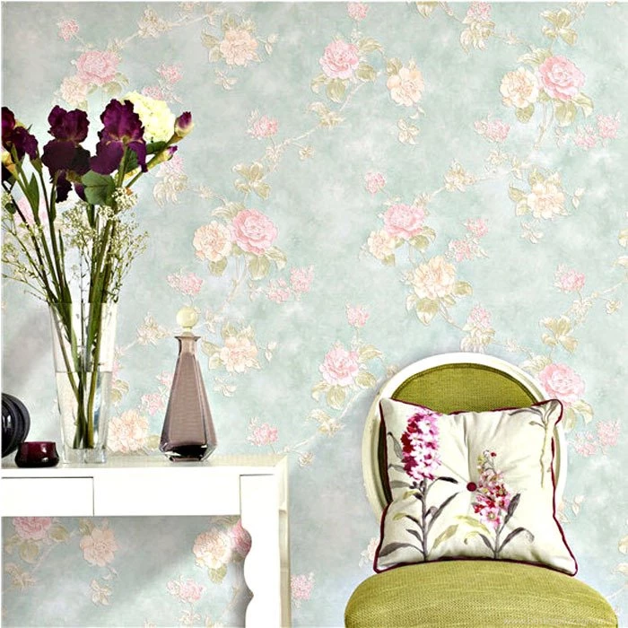 Pastoral 3D Wallpapers Mural Wallpapers Of Korean Floral Pink Flower ...