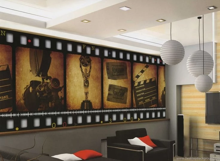 Home Theater Decor Film FILMSTRIP Wallpapers Wall Mural
