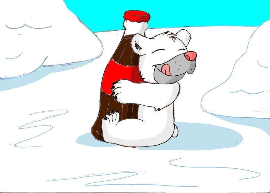 Baby Polar Bear Hugging A Bottle Of Coke By Creepyland On DeviantArt