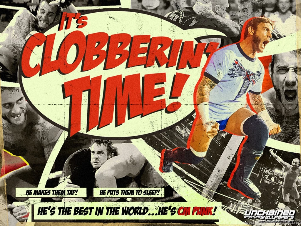 CM Punk Its Clobberin' Time! WWE Wallpapers (36463811) Fanpop
