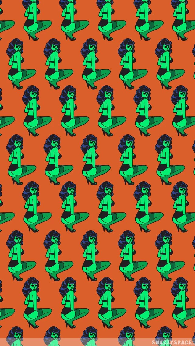 Zombie Pin Up Flasher iPhone Wallpapers