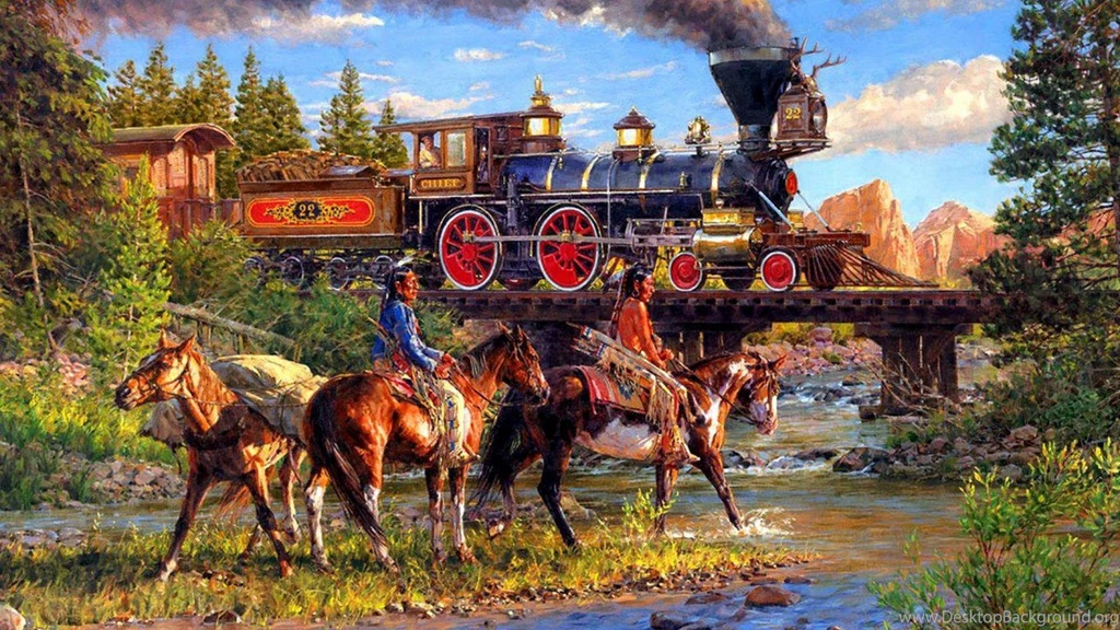 OLD WEST RAILROAD WALLPAPER   (