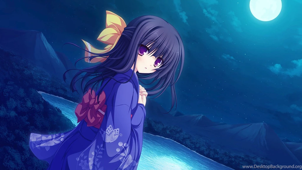 Girl With Purple Eyes In The Night Wallpapers 27183