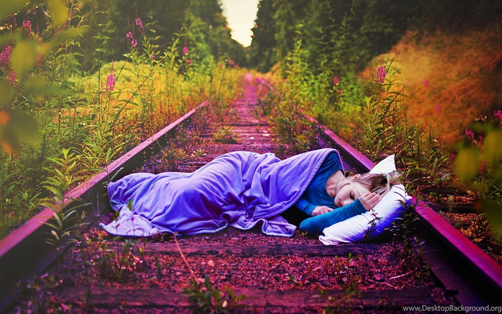 Dream Girl On Train Road Plants Hd Wallpapers