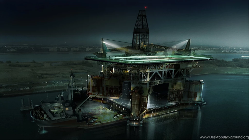 Water, Oil, Concept Art, Machinery, Oilrig, Light Beams, Philip ...