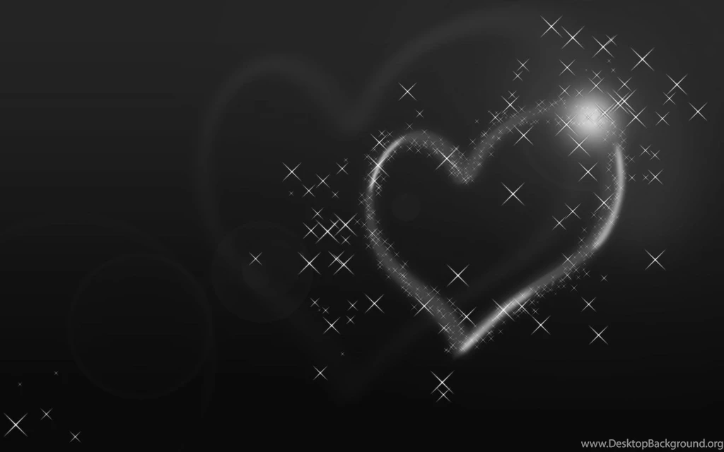 Love Black And White Glittering Heart Wallpaper. Black And White ...