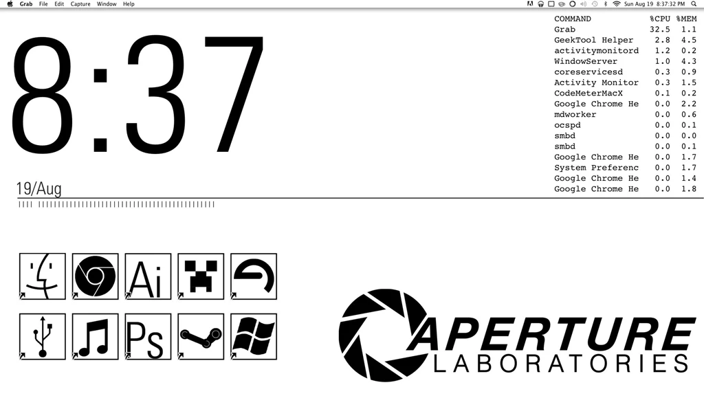 I Decided To Aperture Science Theme My Desktop. : Gaming