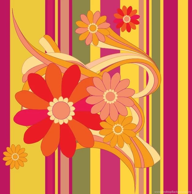 Vector Flower With Color Backgrounds