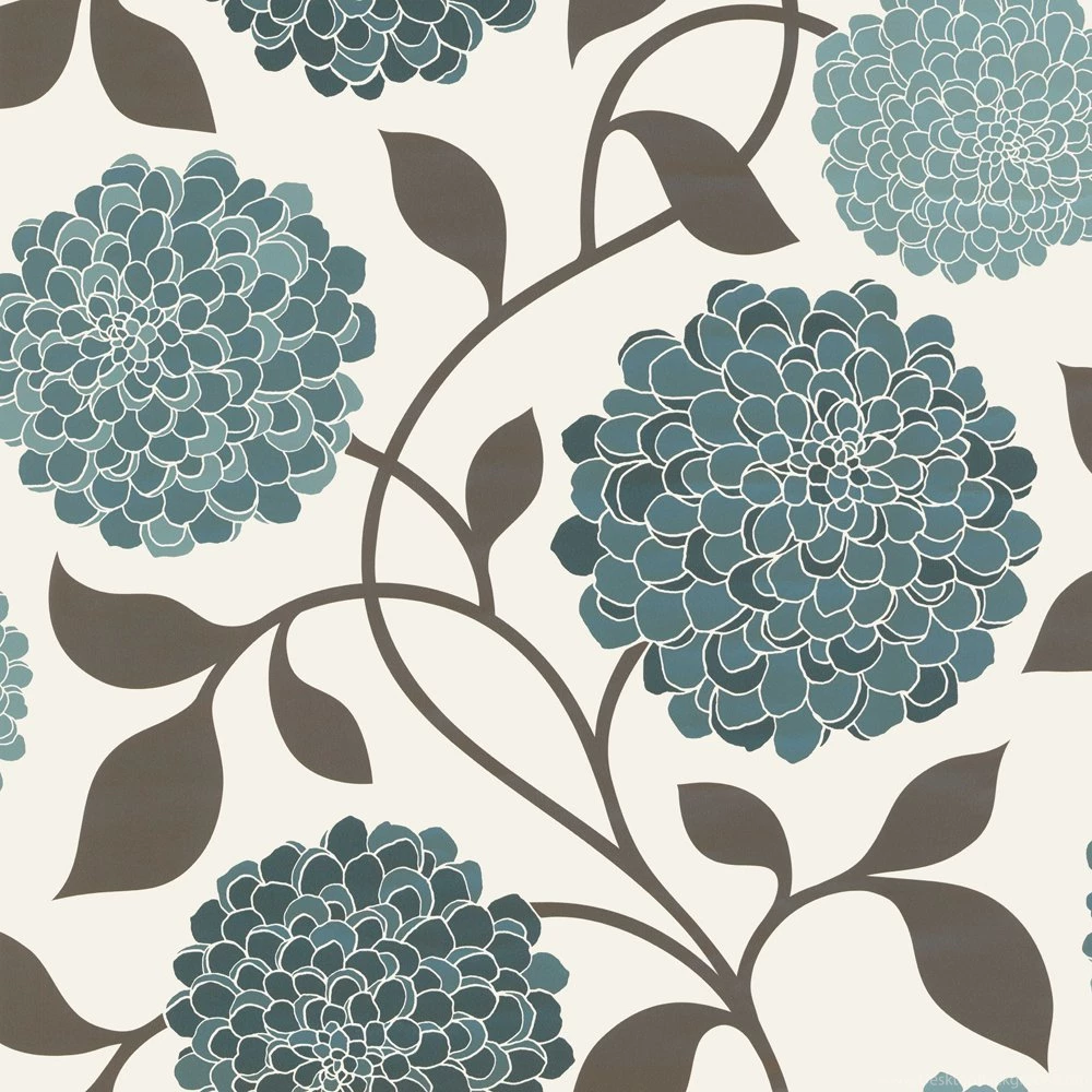 Designer Selection Bloom Floral Designer Feature Wallpapers Teal ...