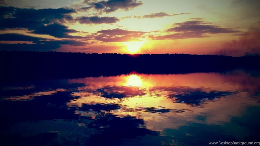 1920x1080 Dark Forest Lake Nice Sunset Desktop PC And Mac Wallpapers