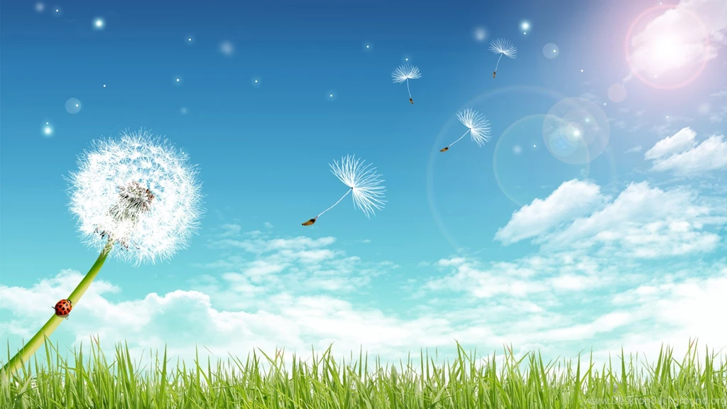 Design, Cartoon, Under, Blue, Sky, Dandelion, Fly, Creative, Ideas ...