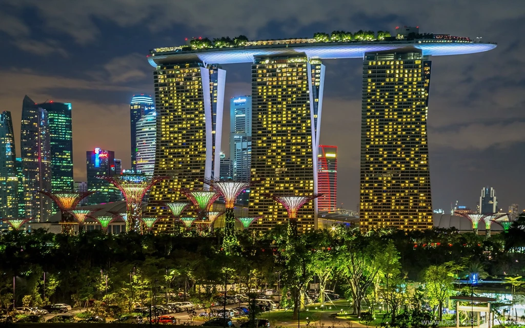 Hotel Marina Bay Sands At Night, Singapore   HD Wallpapers Download ...
