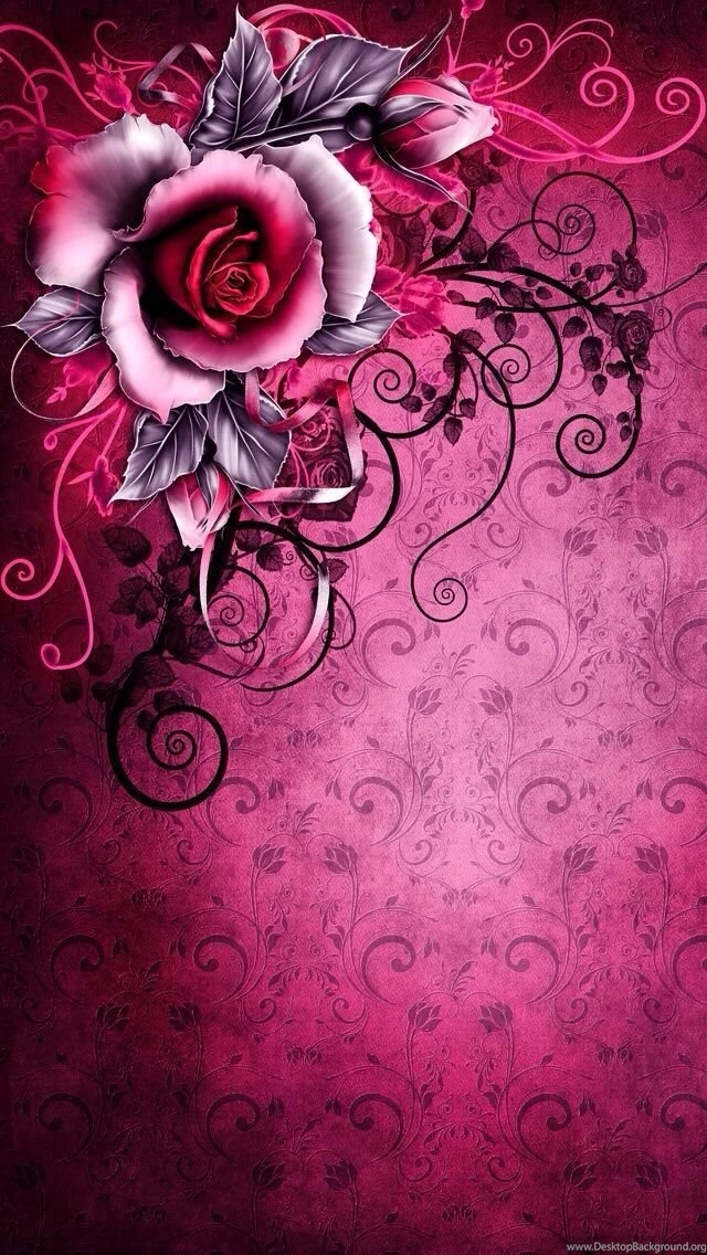 Filigree Rose IPhone5 Wallpaper.