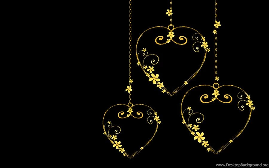 Wallpaper Gold Filigree Hearts By Rockgem On DeviantArt