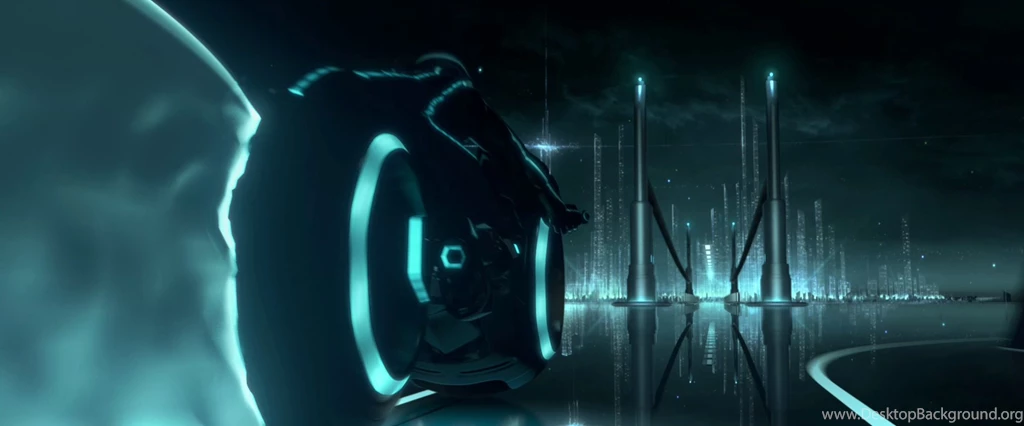 Tron Legacy Light Cycle Bridge Desktop Wallpapers
