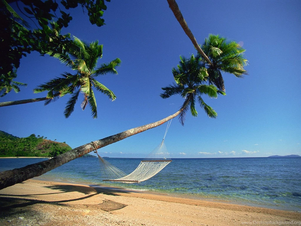 Nature: Hammock By The Sea, Fiji, Picture Nr. 39995