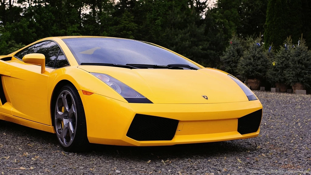 Download 1920x1080 Yellow Lamborghini Gallardo In The Park Wallpapers