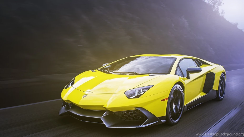Bright Yellow Lamborghini On The Highway Wallpapers And Images ...