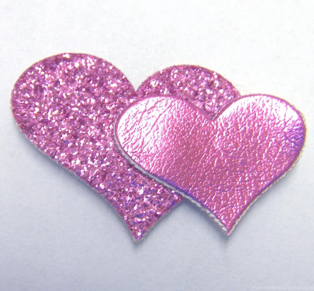Glitter Double Hearts Purple Wallpapers