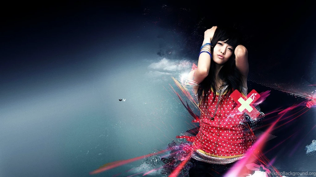 Wallpapers Girl Asian Nature Abstract 1366x768