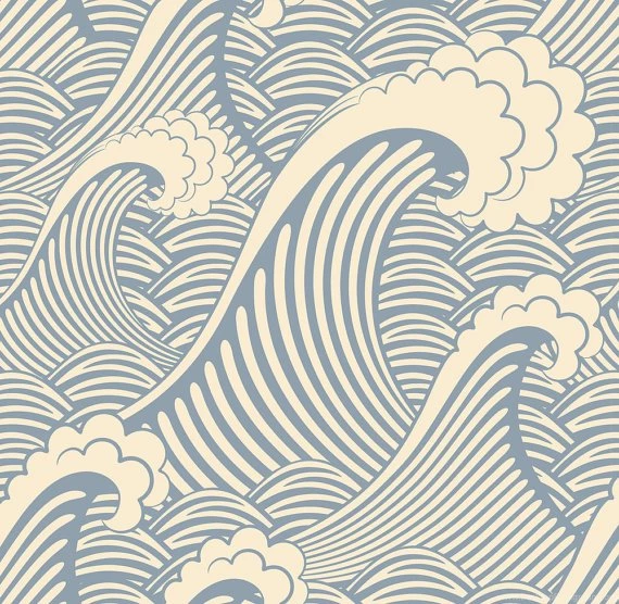 Waves Of Chic Removable Wallpapers 8 Feet By WallsNeedLove On Etsy