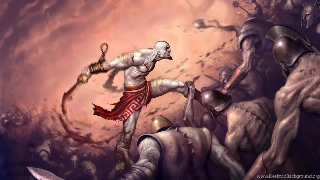 Kratos Fighting In God Of War Desktop Wallpapers 23035