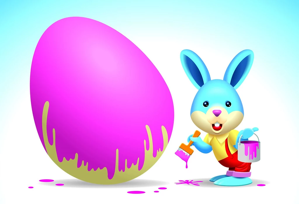 Easter Bunny Painting An Egg Purple Seasonal Wallpapers Image ...