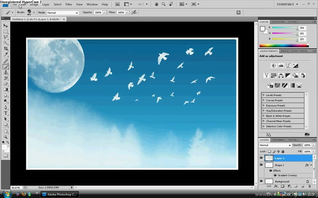 Photoshop CS4   How To Create Your Own Desktop Backgrounds   YouTube