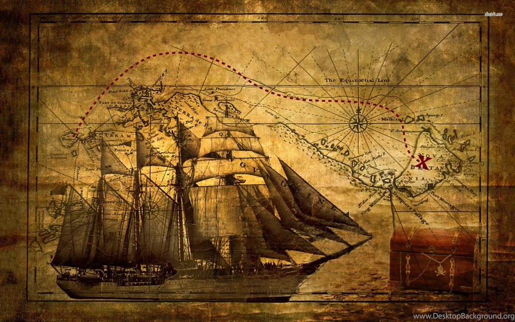 Old Ship With Map Wallpapers Digital Art Wallpapers