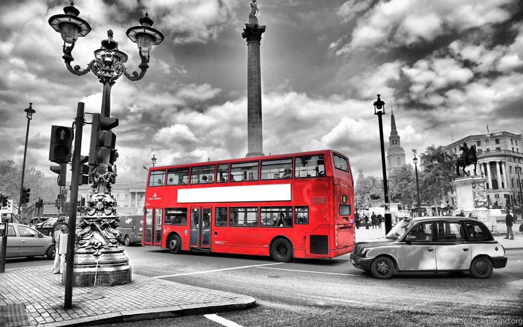 London Black And White And Red Black And White Bus Lights England ...