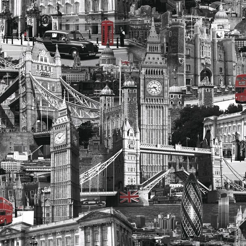 London Wallpapers In Black, White And Red At GoWallpapers UK