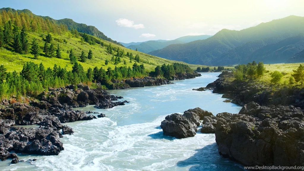 River Mountain Siberia Russia Hq Wallpapers For PC