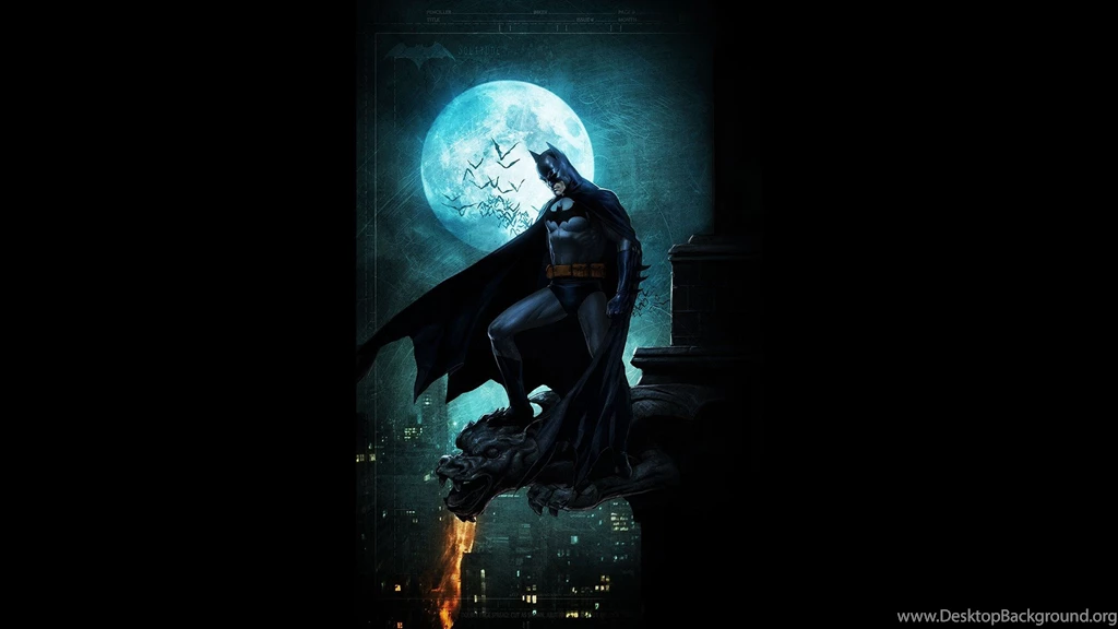 Batman, DC Comics, Moon, Gotham City, Fan Art, Black Backgrounds ...
