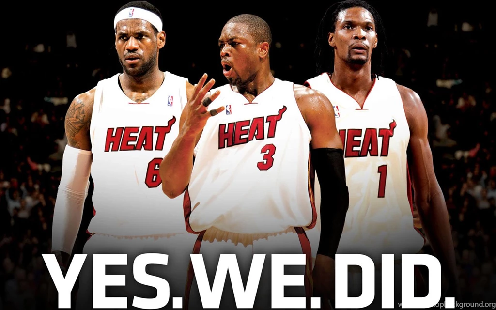 NBA Wallpapers: Miami Heat Lebron James, Dwyane Wade, & Chris Bosh