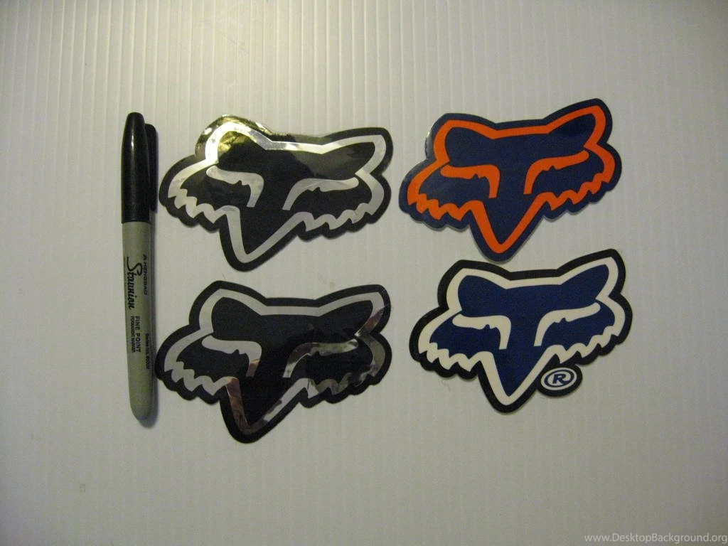 BMXmuseum.com For Sale / Fox Racing Fox Head Stickers Chrome ...