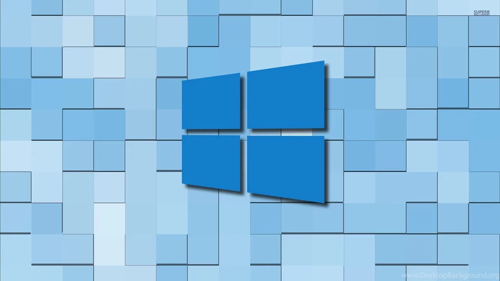 Windows 10 Blue Simple Logo On Blue Tiles Wallpapers   Computer ...