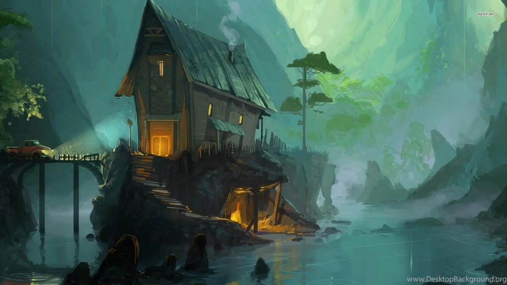I Love Tree House: Tree House On The River Side Wallpapers 1920x1080