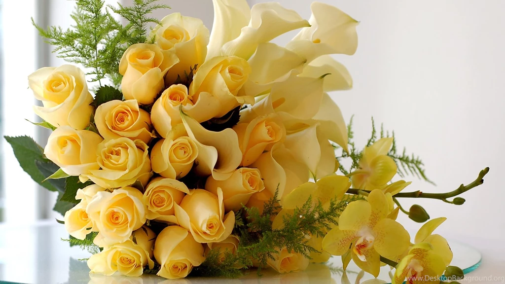 Download Wallpapers 1920x1080 Roses, Lilies, Flowers, Bouquet ...