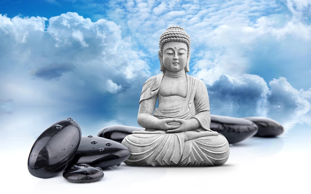 Buddha On A Backgrounds Of Black Stone Wallpapers And Images ...