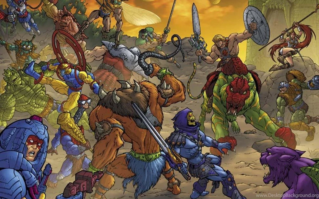 HE MAN AND HIS FRIENDS BATTLING TO DEFEAT SKELETOR AND HIS ...