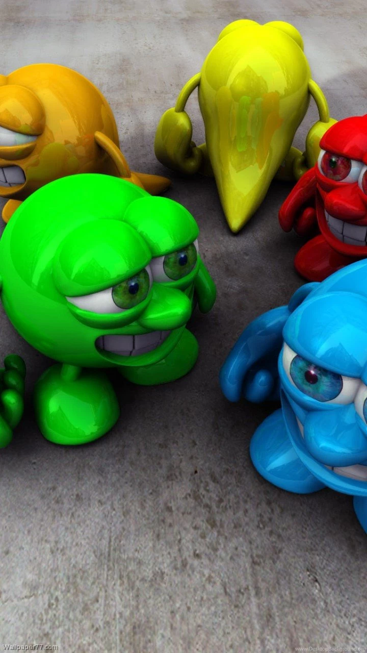 Wallpaper for android mobile 3d 720x1280 Color Creatures 3d.jpg