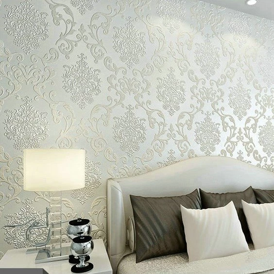 Damask Wallpapers For Walls Roll Paper Gold Silver Papel De Parede ...