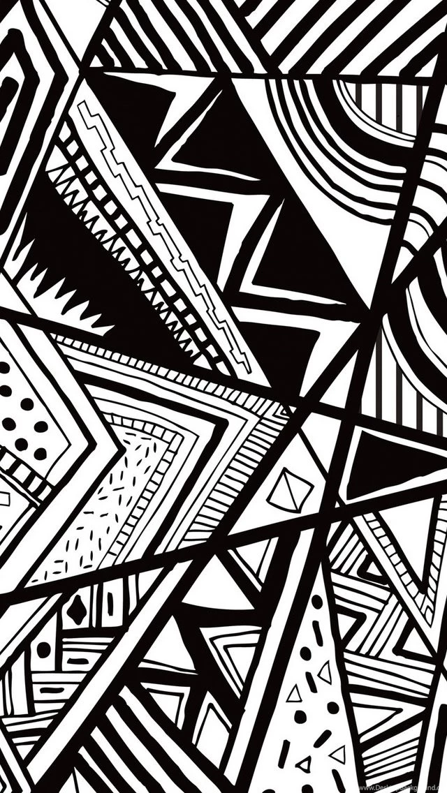 Black And White Doodle iPhone 5 Wallpapers (640x1136)